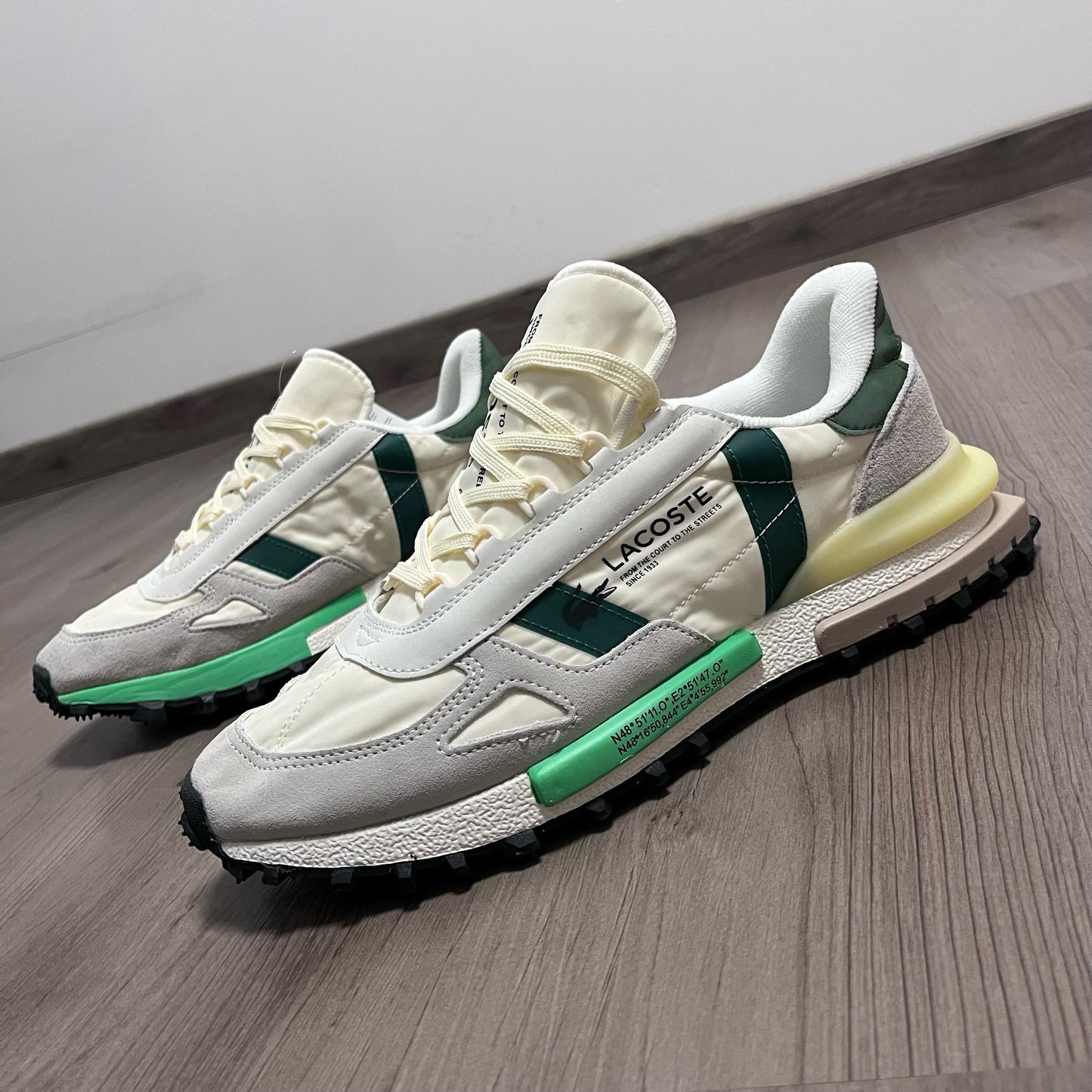ZAPATILLAS LACOSTE WHITE💚💛