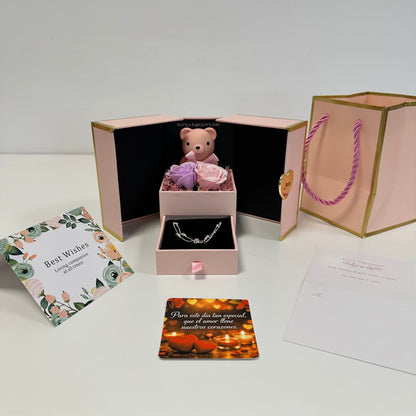 COFRE OSITO+ROSA ETERNAS+PULSERITA